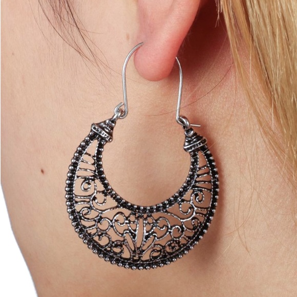 2/$20! Antiqued Silver Boho Ear Wire Drop Earrings - Picture 2 of 8